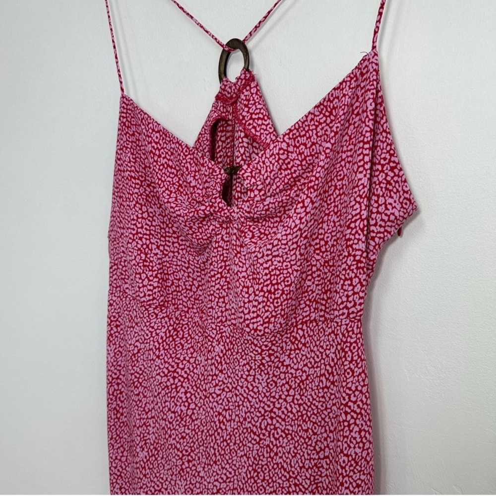 Zara Animal Print Midi Dress in Pink - Picture 3 of 6